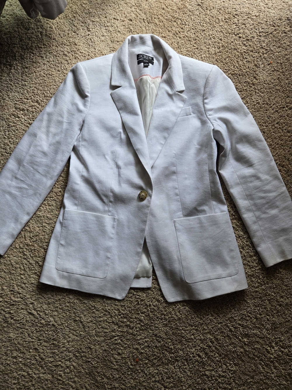 J. Crew Light Cream Single-Button Blazer